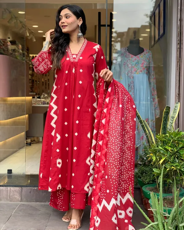 Red_Anarkali__A-Line_Kurta_Pant_And_Dupatta_Set_For_Women