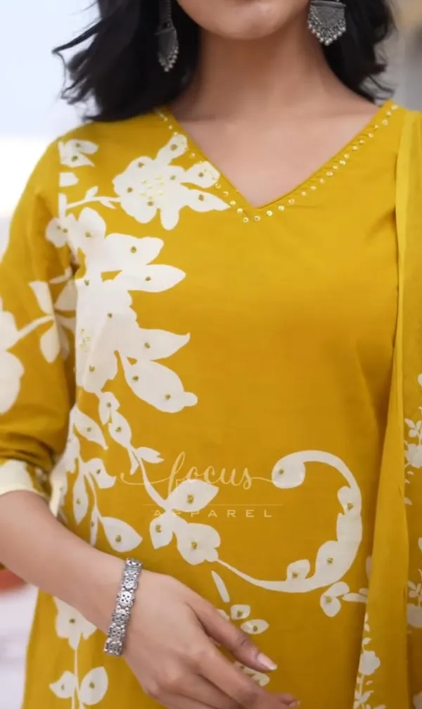 Yellow_Printed_Kurti_Set