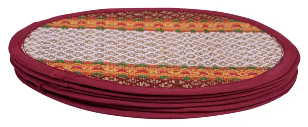 Pack_Of_4_Table_Mat_With_Runner_And_4_Coasters_|_Foldable_Handwoven_Organic_|Made_With_Madurkathi