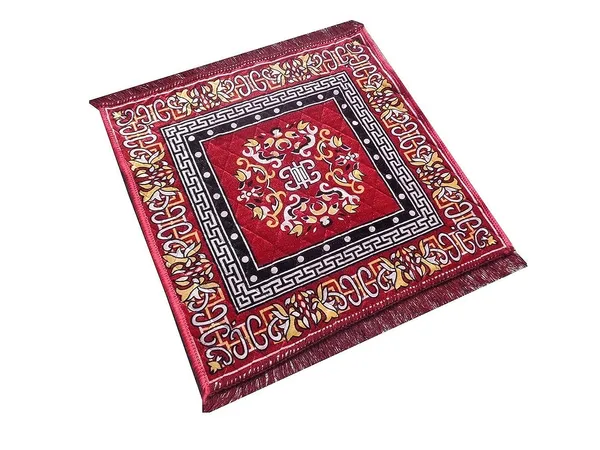 MONTISA_Velvet_Pooja_Mat_for_Sitting_on_floor_Pack_of_2_Big_Aasan_for_Puja_Room_Washable_22x22