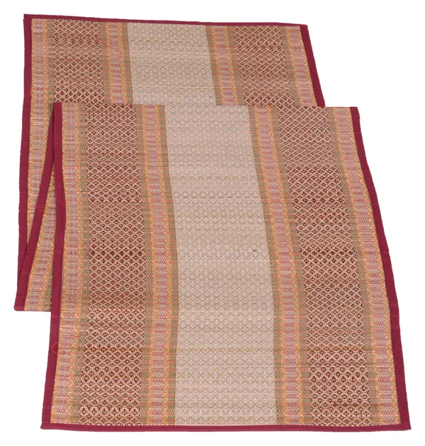 Pack_Of_6_Table_Mat_With_Runner_And_6_Coasters_|_Foldable_Handwoven_Organic_|Made_With_Madurkathi