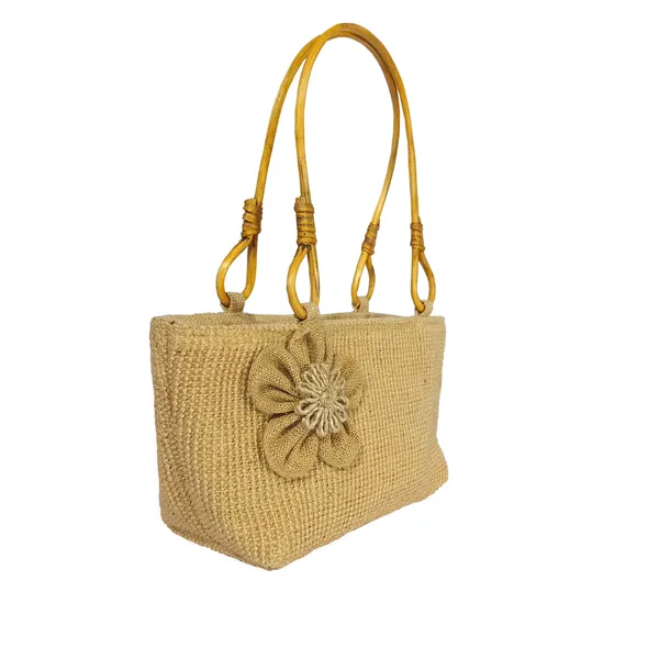 MONTISA_Hand_bag_made_of_Dobby_Jute_|_type_of_Half_Moon_Bag_|_Cane_Handel_with_Handcrafted_designed_Flower-02