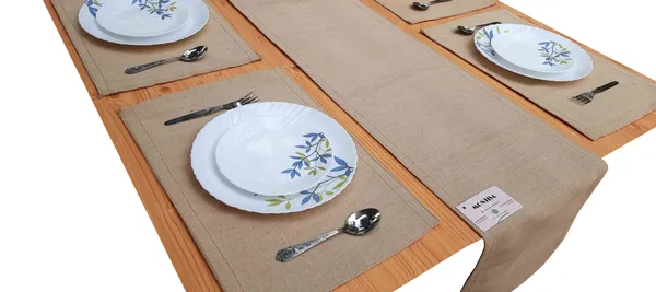Pack_Of_6_Table_Mat_With_Runner_|_Foldable_Handwoven_Organic_|Made_With_Burlap_Jute_Fabric