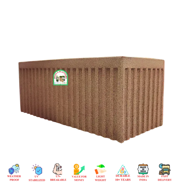 Sandstone_Marble_Fibre_Flower_Pot_With_Rectangular_Shape,_Ribbed_Italian_Design_And_Marble_Finish