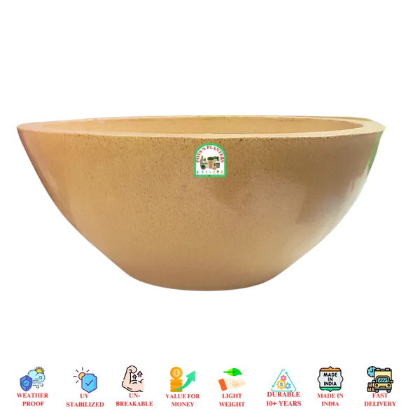 Sandstone_Marble_Fibre_Hemi_Spherical_Pot_With_Shallow_Height