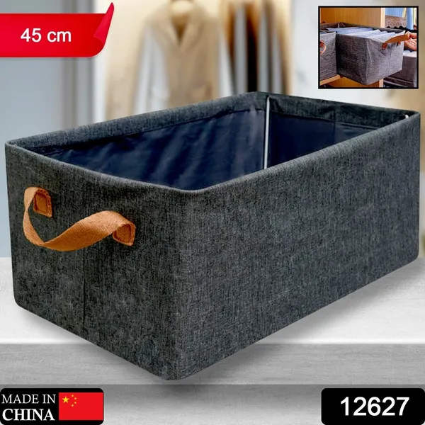 Multicolor_Cotton_And_Linen_Foldable_Storage_Box_With_Lid_And_Handles_(45_Cm)