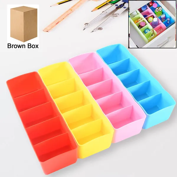 Multicolor_Multi-Function_Desktop_Drawer_5_Grid_Storage_Box_(4_Pcs)