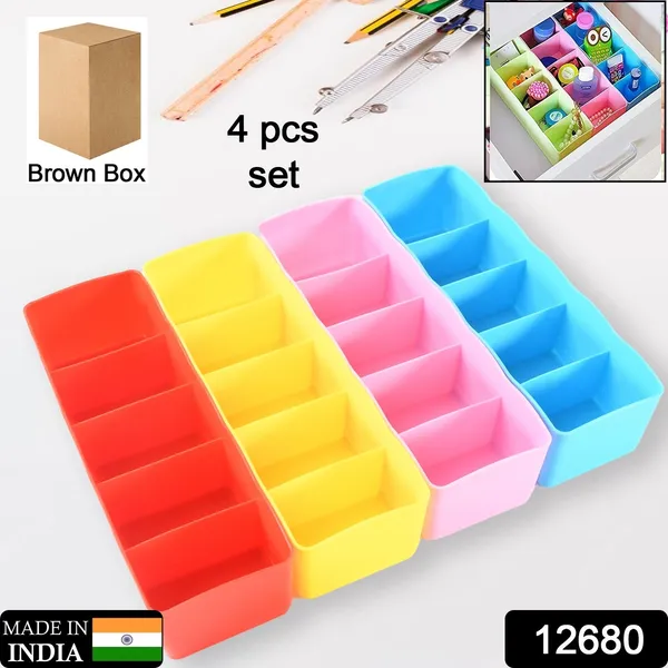 Multicolor_Multi-Function_Desktop_Drawer_5_Grid_Storage_Box_(4_Pcs)