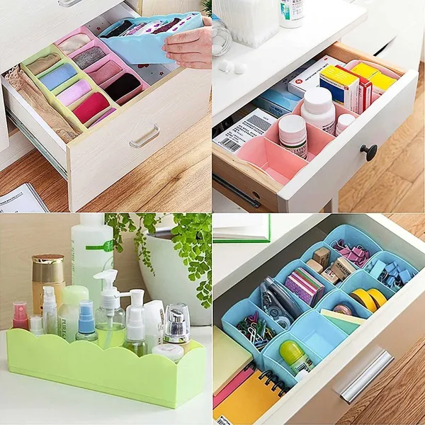 Multicolor_Multi-Function_Desktop_Drawer_5_Grid_Storage_Box_(4_Pcs)