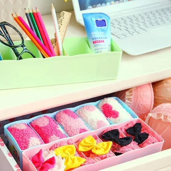 Multicolor_Multi-Function_Desktop_Drawer_5_Grid_Storage_Box_(4_Pcs)