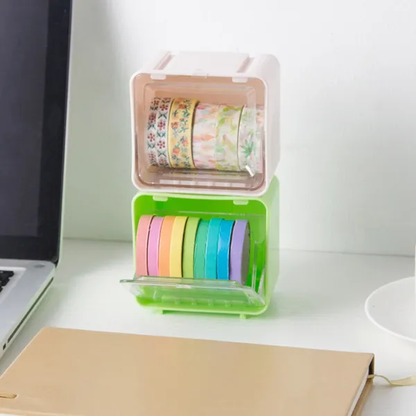Multicolor_Plastic_Transparent_Lid_Visible_Tape_Storage_Box