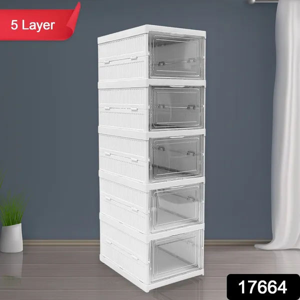 Multicolor_5_Layer_Stackable_Multifunctional_Foldable_Drawer_Shelf_Basket_(1_Pc)