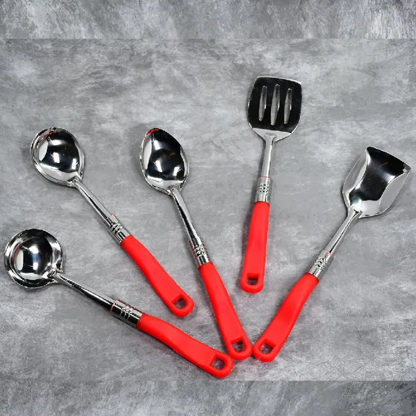 Multicolor_Stainless_Steel_Serving_Spoon_Set_(5_Pcs)