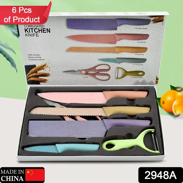 Multicolor_Professional_High_Carbon_Stainless_Steel_Non-Stick_Blades_Cutting_Knives_Set_(Set_Of_6)