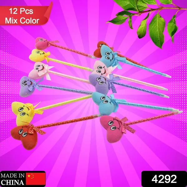Multicolor_Cute_Cartoon_Shape_&_Heart_Design_Fancy_Writting_Pen_(12_Pcs)