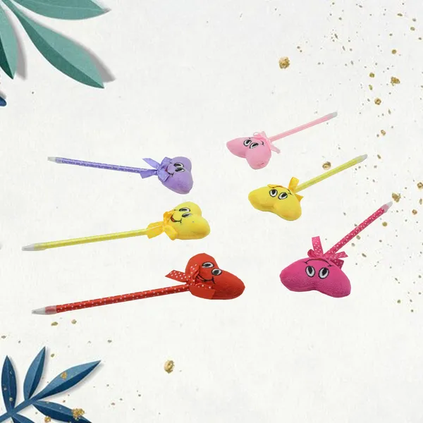 Multicolor_Cute_Cartoon_Shape_&_Heart_Design_Fancy_Writting_Pen_(12_Pcs)