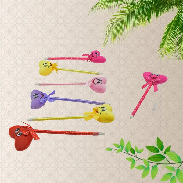Multicolor_Cute_Cartoon_Shape_&_Heart_Design_Fancy_Writting_Pen_(12_Pcs)