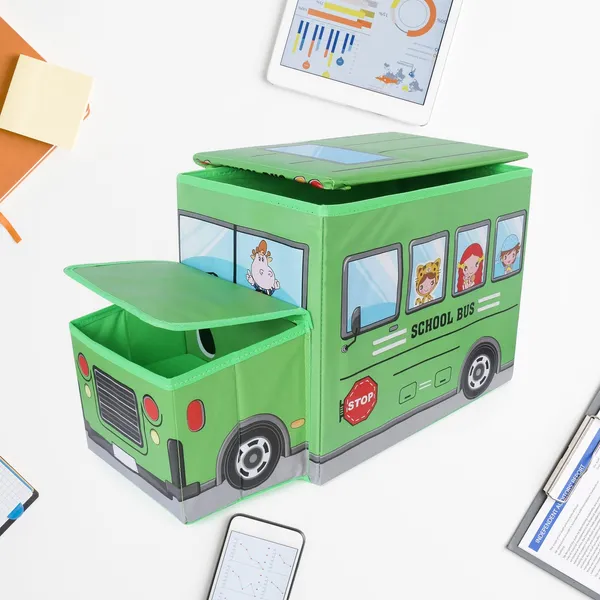 Multicolor_Foldable_Bus_Shape_Toy_Box_Storage_With_Lid
