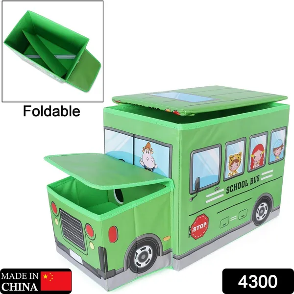 Multicolor_Foldable_Bus_Shape_Toy_Box_Storage_With_Lid