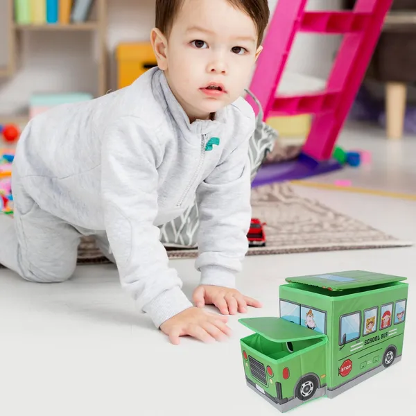 Multicolor_Foldable_Bus_Shape_Toy_Box_Storage_With_Lid