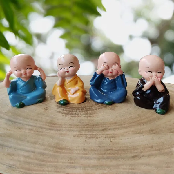 Multicolor_Show_Piece_Baby_Buddha_(4Pc)
