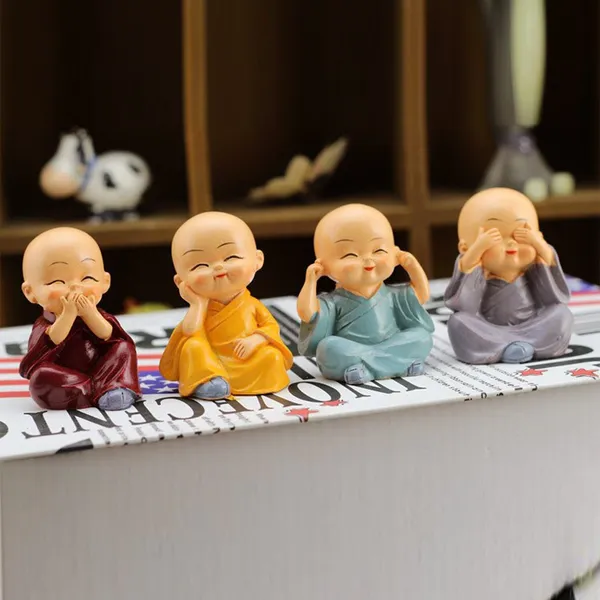 Multicolor_Show_Piece_Baby_Buddha_(4Pc)