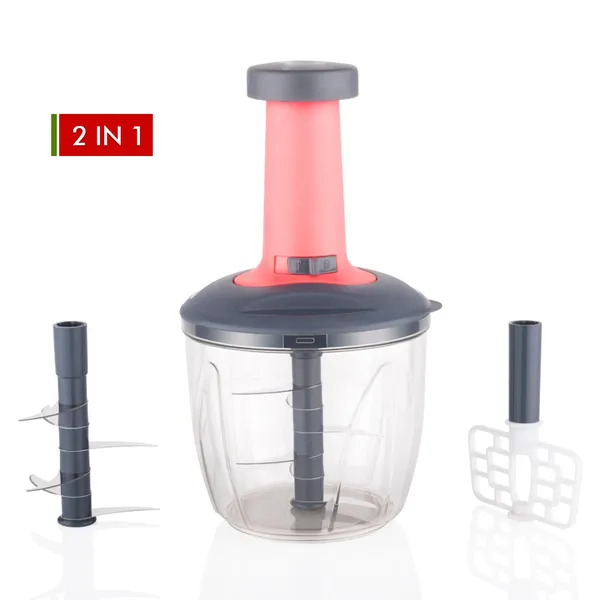 Multicolor_2_In_1_Push_Up_Chopper_With_Blender_Affixed_With_6_Sharp_Blade_(1100_Ml)