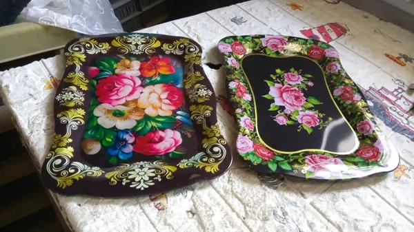 Multicolor_Stainless_Steel_Serving_Tray_With_Flower_Printed_Rectangle_Premium_Dining_Table_Plate_(18_X_8.5_Inch)_(1_Pc)