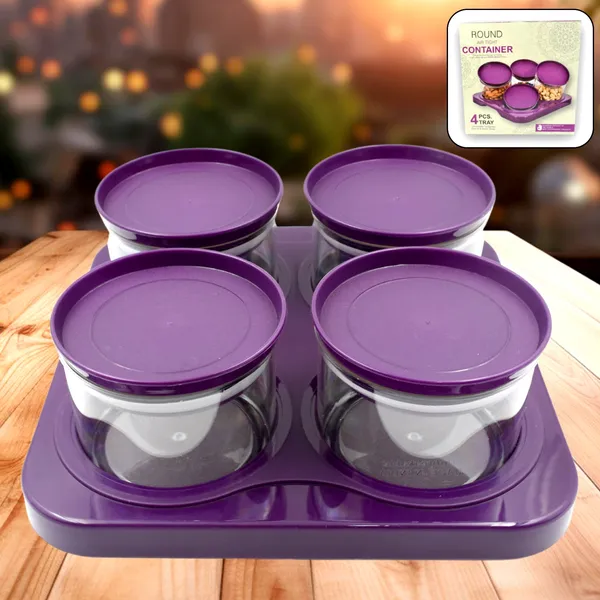 Multicolor_Airtight_Plastic_Storage_Container_Tray_Set_With_Lid_(4_Pc)