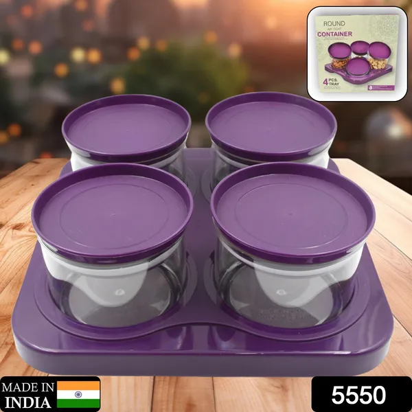 Multicolor_Airtight_Plastic_Storage_Container_Tray_Set_With_Lid_(4_Pc)