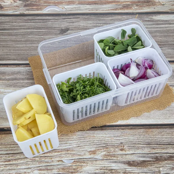 White_Fridge_Container_For_Vegetable_Storage_|_4_Grid_Fridge_Storage_Box