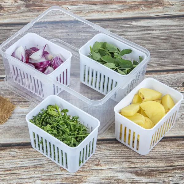 White_Fridge_Container_For_Vegetable_Storage_|_4_Grid_Fridge_Storage_Box