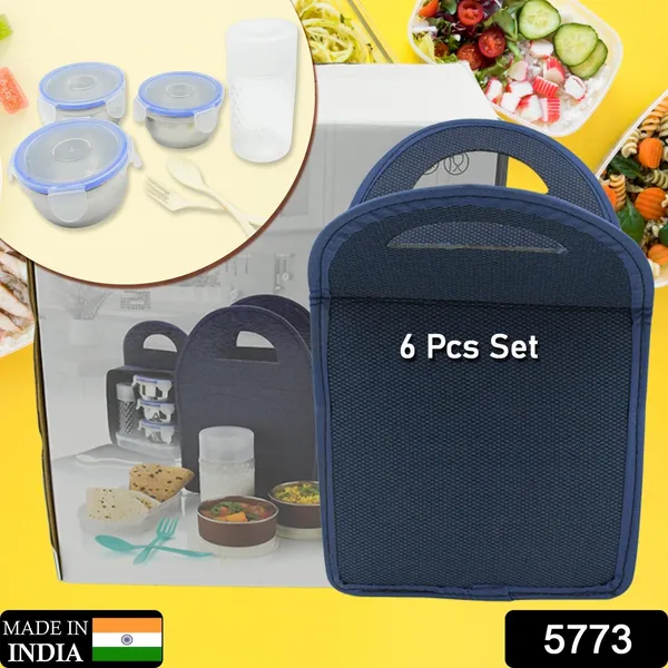 Multicolor_3_Stainless_Steel_Containers_With_Plastic_Lid_Lunch_Box_|_Spoon_&_Fork_|_Plastic_Bottle_|_Insulated_Fabric_Bag_|_Leak_Proof_|_Microwave_Safe_(6_Pcs)