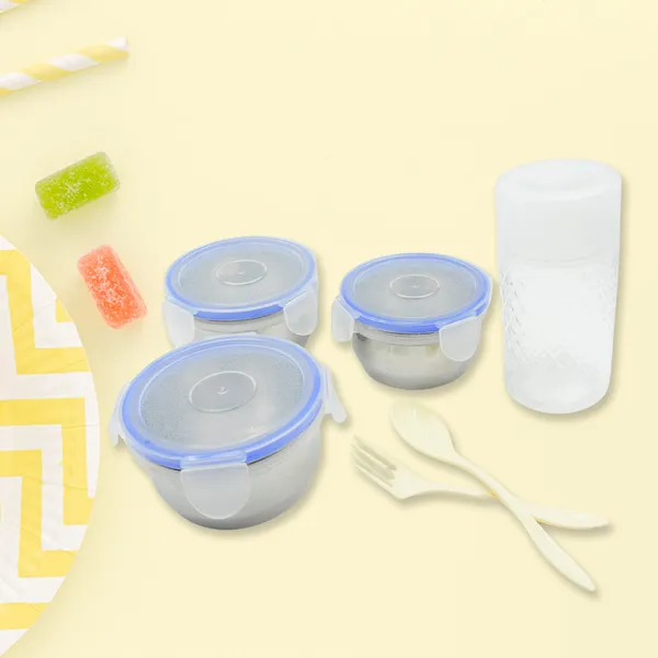 Multicolor_3_Stainless_Steel_Containers_With_Plastic_Lid_Lunch_Box_|_Spoon_&_Fork_|_Plastic_Bottle_|_Insulated_Fabric_Bag_|_Leak_Proof_|_Microwave_Safe_(6_Pcs)