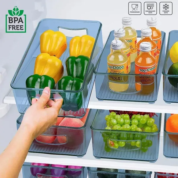 Multicolor_Plastic_Stackable_Fridge_Organizers_With_Handle_(Set_Of_2)