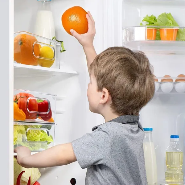Multicolor_Plastic_Stackable_Fridge_Organizers_With_Handle_(Set_Of_2)