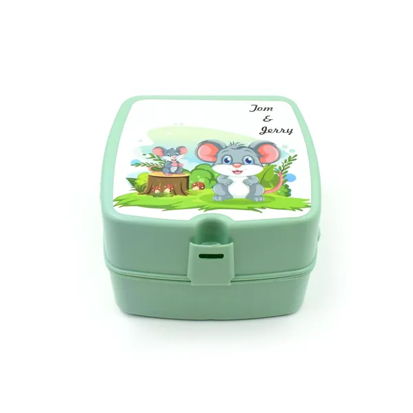 Multicolor_Plastic_Double-Layer_Square_4_Compartment_Tiffin_&_Push_Lock_With_Spoon