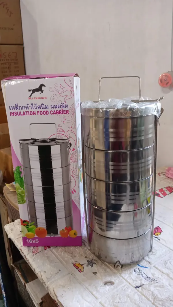 Multicolor_Stainless_Steel_Leakproof_5_Compartment_Round_Lunch_Box_(16X5_Inch)