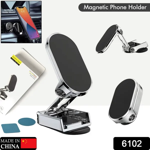 Silver_Magnetic_Car_Phone_Holder_|_360_Degree_Rotating