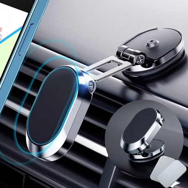 Silver_Magnetic_Car_Phone_Holder_|_360_Degree_Rotating