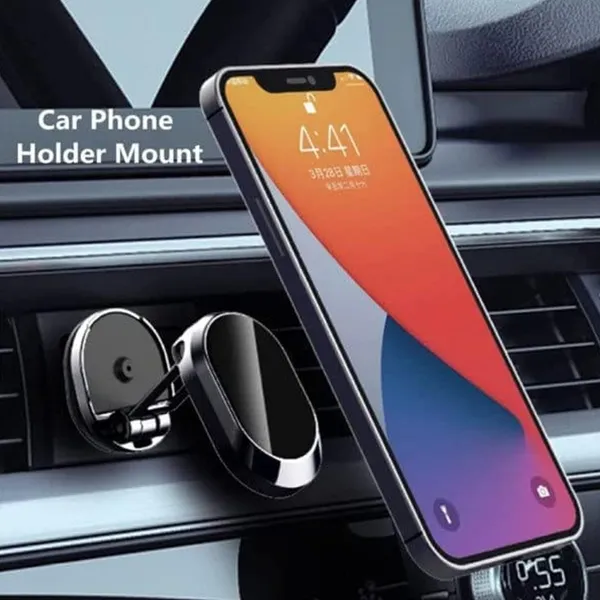 Silver_Magnetic_Car_Phone_Holder_|_360_Degree_Rotating