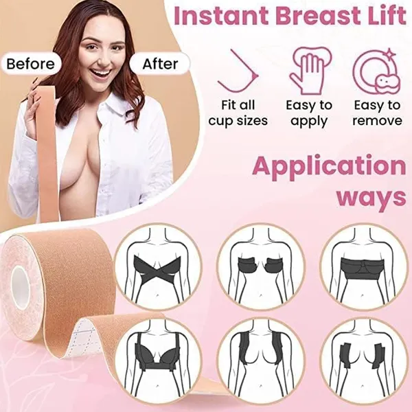 Multicolor_Cotton,_Breathable,_Lift_&_Support_Boob_Tape_With_Nipple_Covers_(5_Mtr)_(10_Pairs)