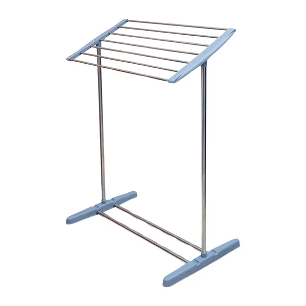 Multicolor_Multi-Functional_Stainless_Steel_And_Plastic_Single_Tier_Mobile_Towel_Foldable_Rack_For_Cloth_And_Towel