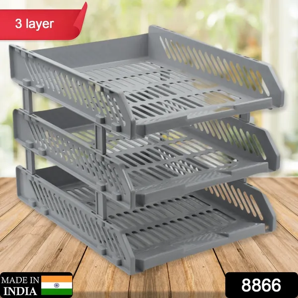 Multicolor_Multifunctional_File_Rack_With_Drawers_(3_Layers)