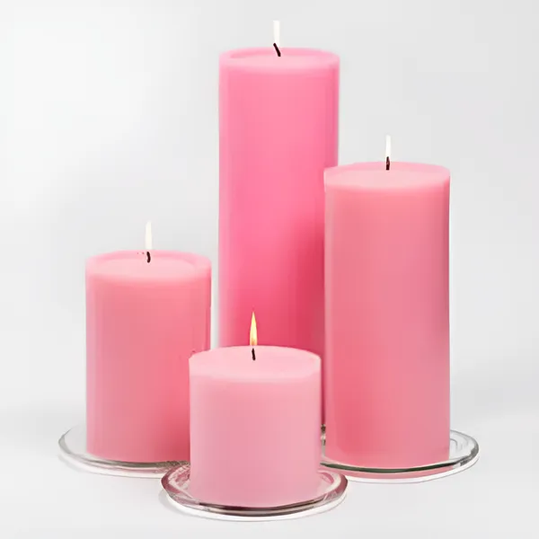 Pack_of_4_Pink_Chameli_Scented_Paraffin_Wax_Pillar_Candles_For_Meditation,_Spa