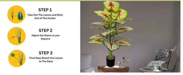 Decorative_Greenery_House_Potted_Tall_Artificial_Plants_12_Leaves_|_For_Indoor_Garden__without_Pot