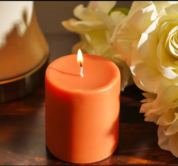 Orange_Santol_Scented_Paraffin_Wax_Pillar_Candles_For_Meditation,_Spa
