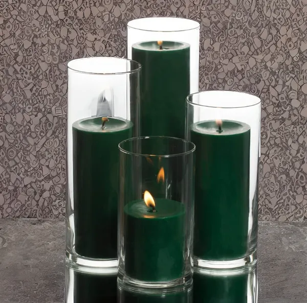 Pack_of_4_Green_Lemon_Grass_Scented_Paraffin_Wax_Pillar_Candles_For_Meditation,_Spa
