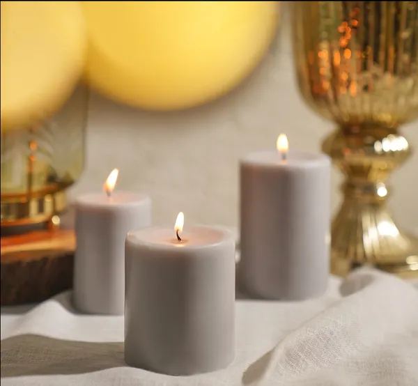 Grey_Frangipani_Scented_Paraffin_Wax_Pillar_Candles_For_Meditation,_Spa