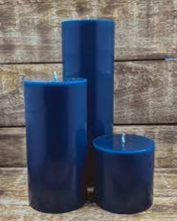 Pack_of_3_Navy_Blue_Mogra_Scented_Paraffin_Wax_Pillar_Candles_For_Meditation,_Spa